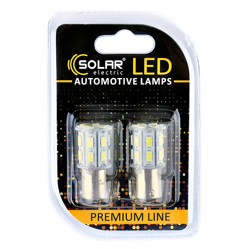 LED car lamp SOLAR 12V S25 BA15s 20SMD white, 2 pcs image