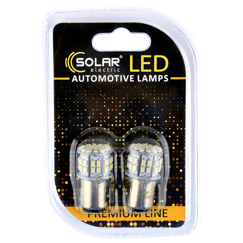 LED car lamp SOLAR 12V S25 BAY15d 50SMD white, 2 pcs image
