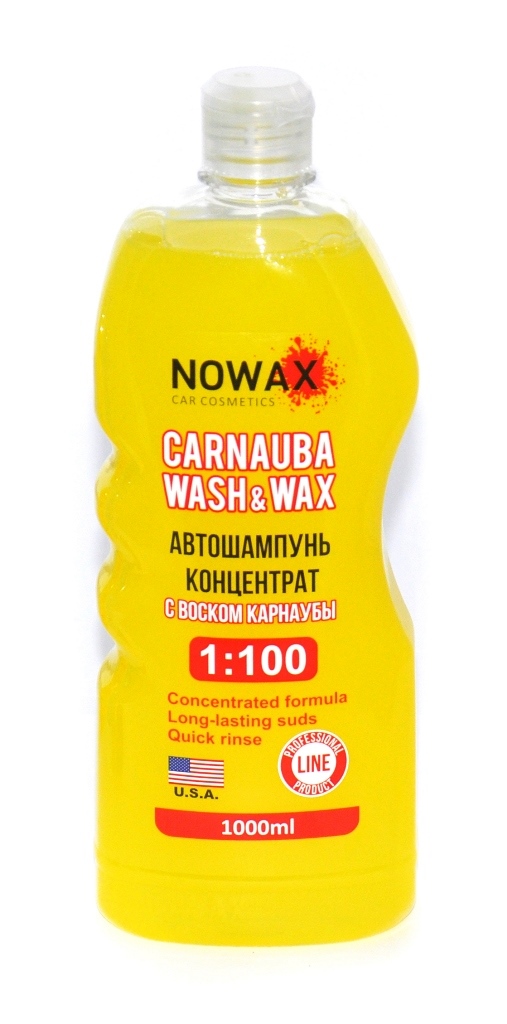 Автошампунь Nowax Carnauba Wash&Wax концентрат, карнаубський віск , 1л image