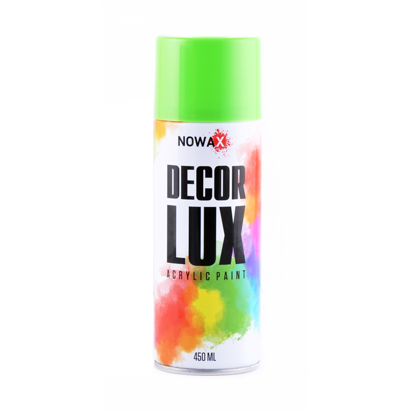 Acrylic fluorescent spray paint NOWAX DecorLux, 450 ml, green, (GREEN) image