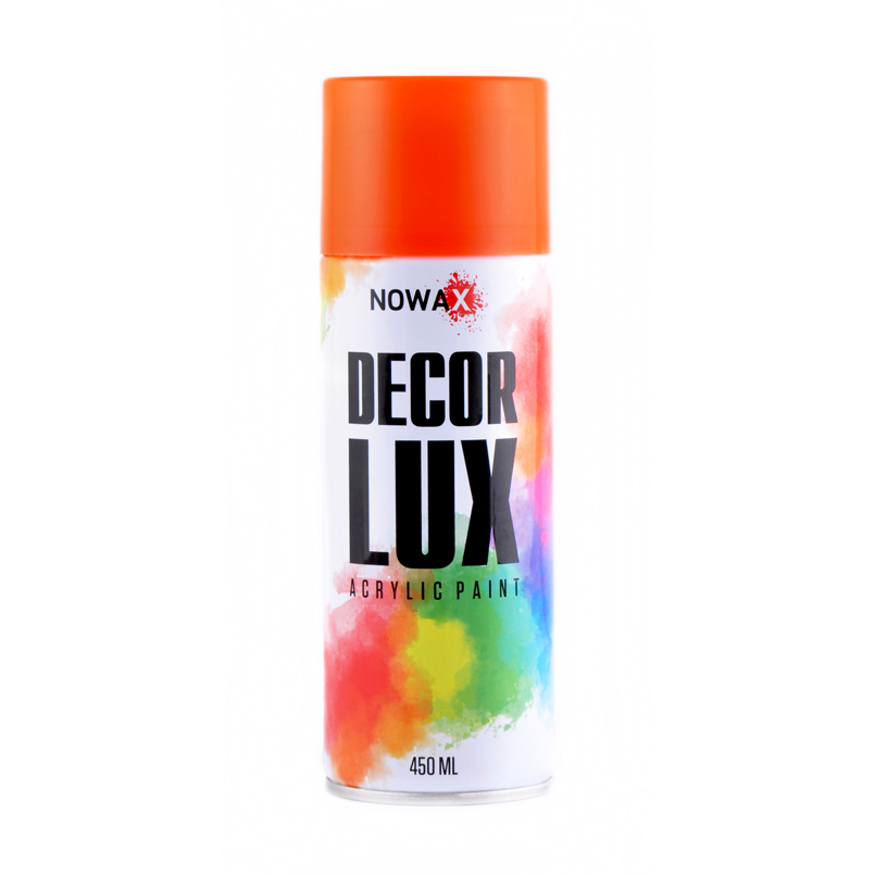 Акрилова флуоресцентна спрей-фарба NOWAX DecorLux, 450 мл, помаранчевий, (ORANGE) image