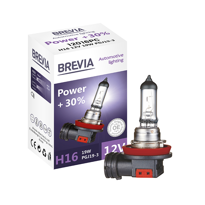 Галогеновая лампа Brevia H16 12V 19W PGJ19-3 Power +30% CP image