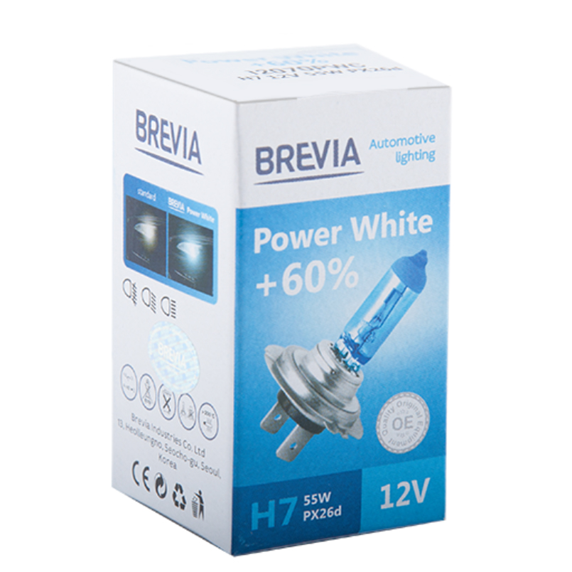 Галогеновая лампа Brevia H7 12V 55W PX26d Power White +60% 4300K CP image