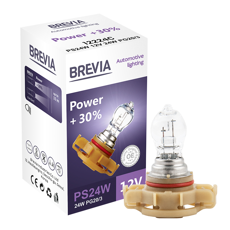 Галогенова лампа Brevia PS24W 12V 24W PG20/3 Power +30% CP image