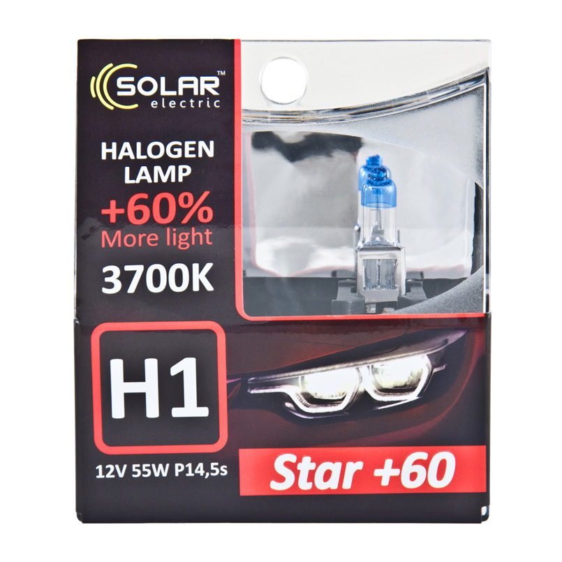 Halogen light SOLAR H1 12V 55W P14,5s Starlight +60%, SET image