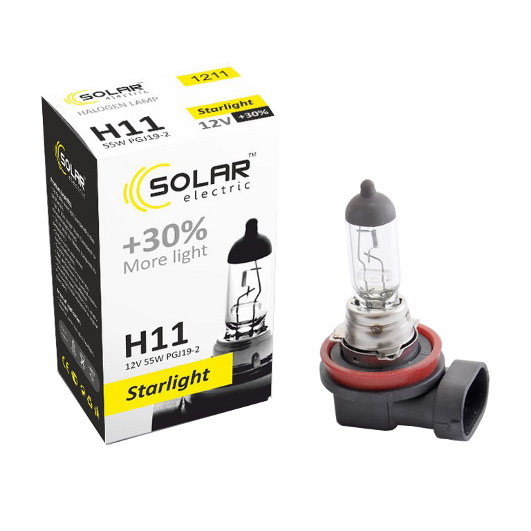 Галогеновая лампа SOLAR H11 12V 55W Starlight +30% image