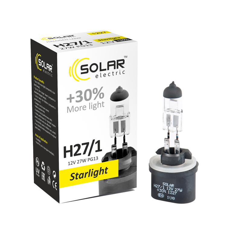 Галогенова лампа SOLAR H27/1 12V 27W PG13 Starlight +30% image