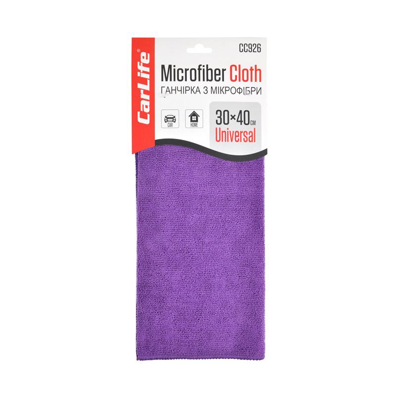 Microfiber clothe CarLife CC926, 30x40 cm, purple image