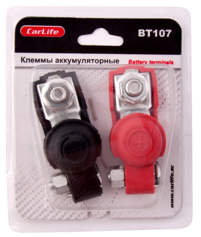 Battery terminals CarLife VT107, tinned steel, rubber coating image
