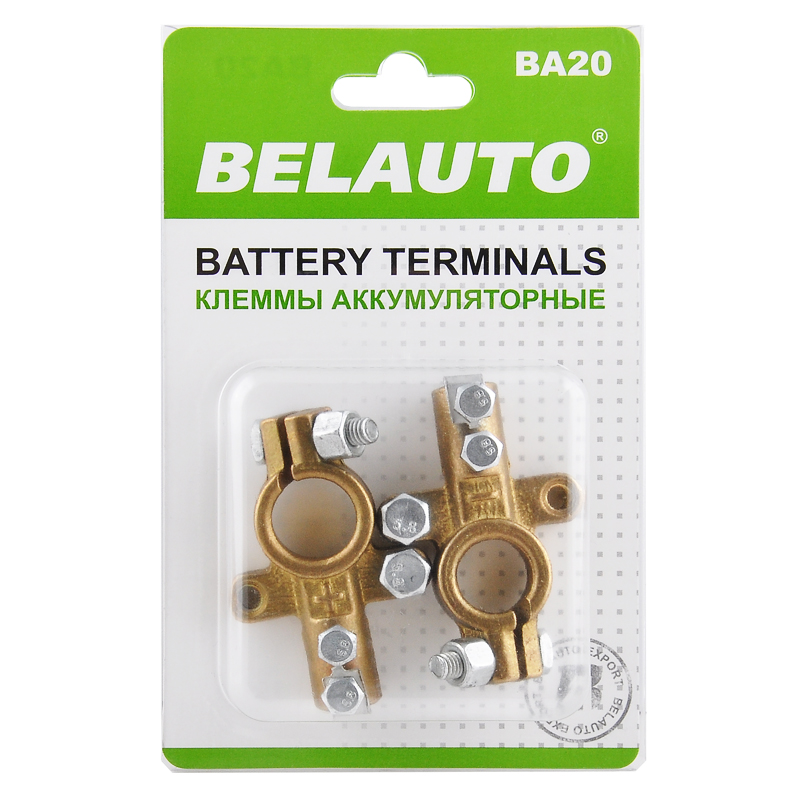 Battery terminals BELAUTO BA20 reinforced, EURO, brass image