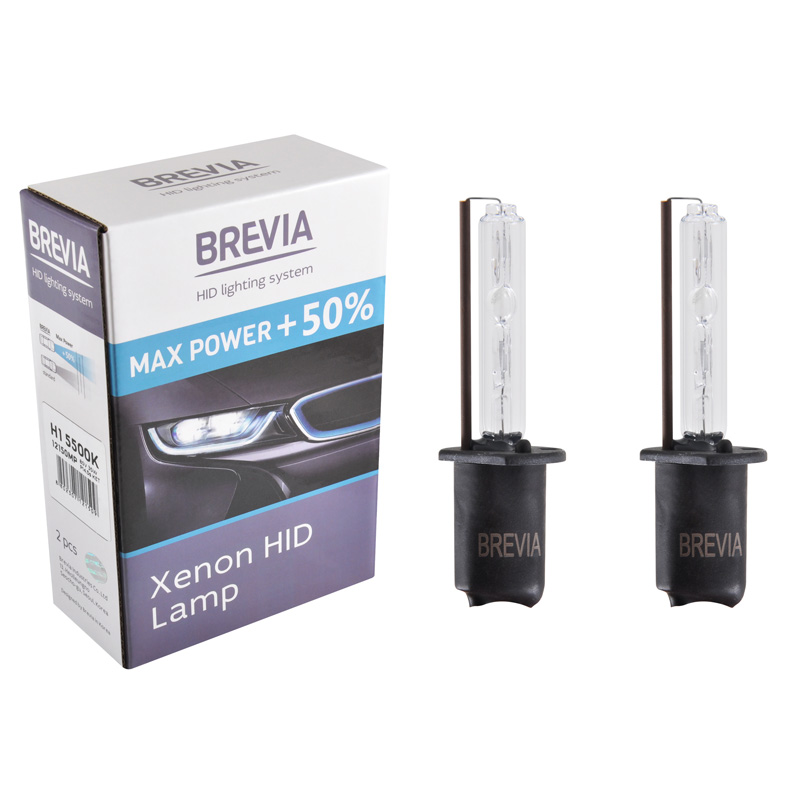 Ксенонова лампа Brevia H1 +50%, 5500K, 85V, 35W P14.5s KET, 2шт image