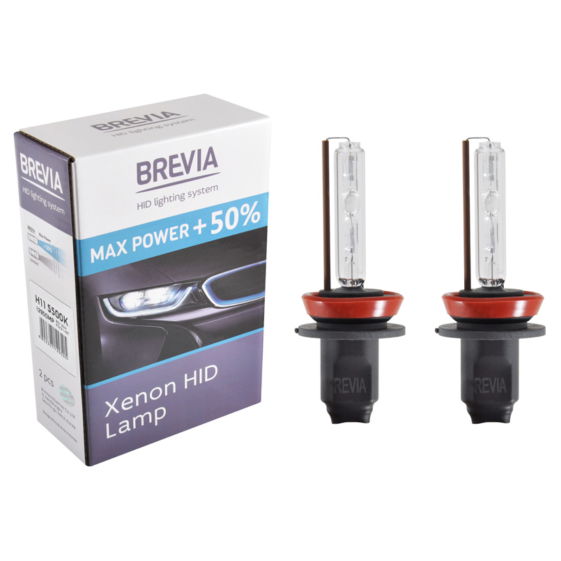 Ксеноновая лампа Brevia H11 +50%, 5500K, 85V, 35W PGJ19-2 KET, 2шт image