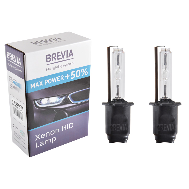 Ксенонова лампа Brevia H3 +50%, 5500K, 85V, 35W PK22s KET, 2шт image
