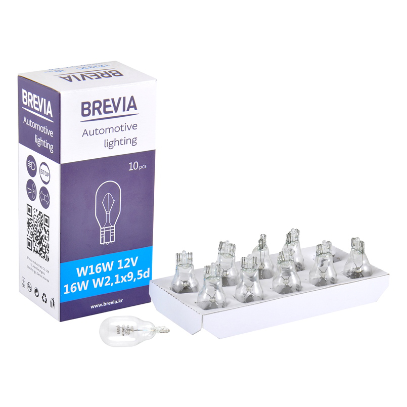 Incandescent lamp Brevia W16W 12V 16W W2.1x9.5d CP image
