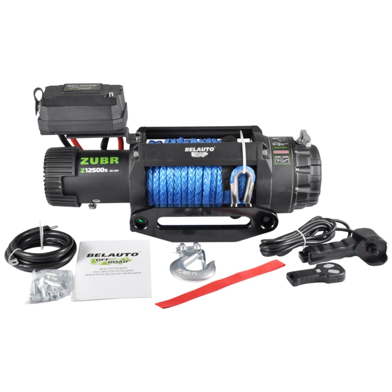 Winch BELAUTO ZUBR Z12500S 12500lbs (6.0hp/4.4kw; 262:1) synthetic rope image
