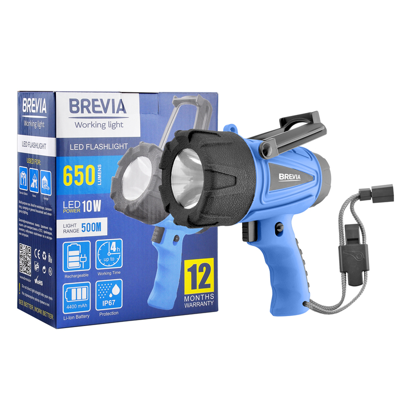 LED flashlight Brevia 500M 10W LED 650lm 4400mAh + microUSB image