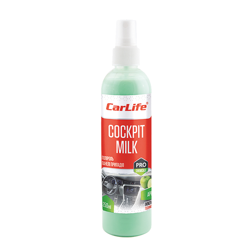Поліроль-молочко для панелі приладів CarLife Cockpit Milk Яблуко 500 мл image