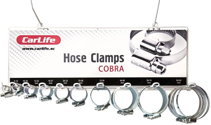 Hose clamps CarLife 130-150/W1, 9х0,67 mm, 25 pcs. image