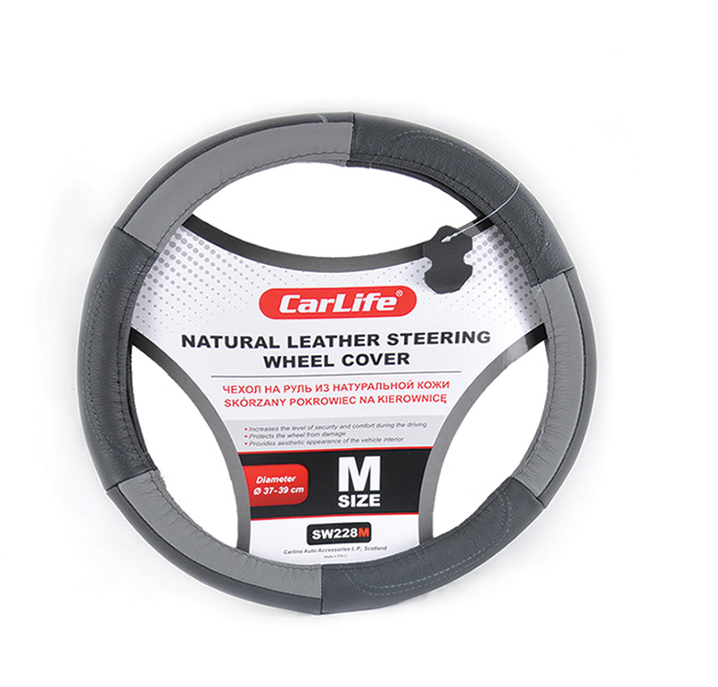 Leather steering wheel cover CarLife L 39-41Ø image