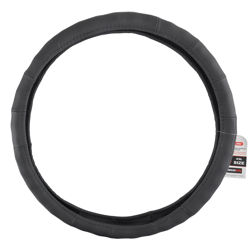 Leather steering wheel cover CarLife XXL, black image