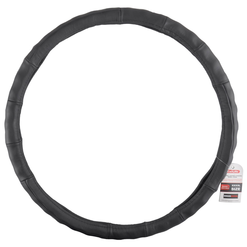 Leather steering wheel cover CarLife XXXXL, black image