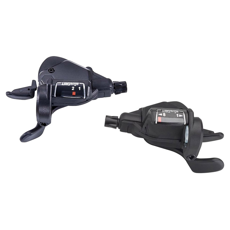 Shifters MicroSHIFT Mezzo TS39-28 2x8s (pair) with indicator, cables L2140/1700 image