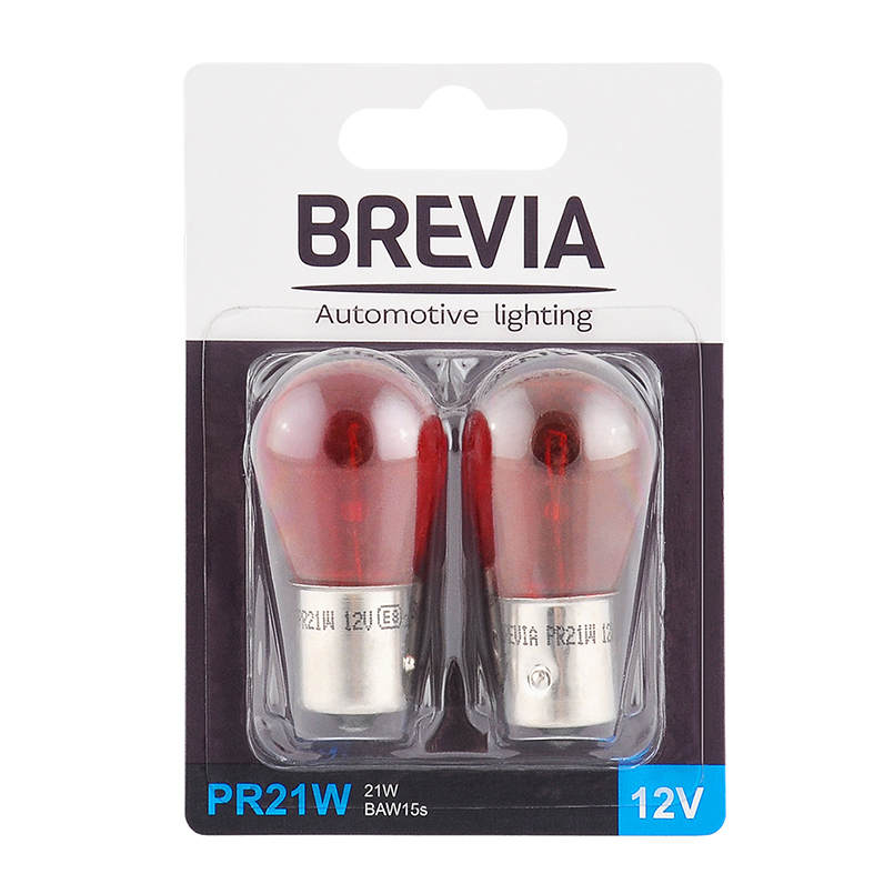 Incandescent lamp Brevia PR21 12V 21W BAW15s red 2pcs image