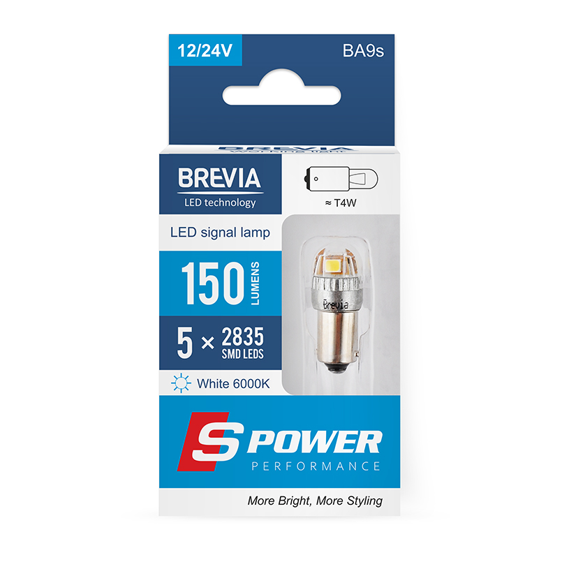 LED car lamp Brevia S-Power T4W 150Lm 5x2835SMD 12/24V CANbus, 2pcs image