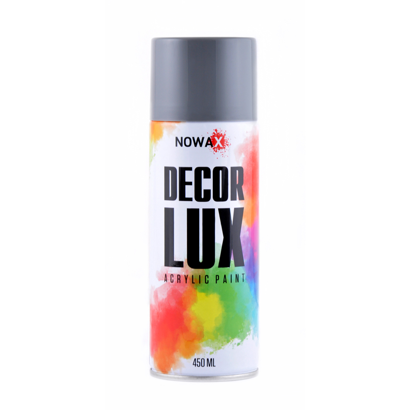 Акрилова спрей-фарба NOWAX DecorLux, 450 мл, світло-сірий, (LIGHT СІРИЙ/RAL7001) image