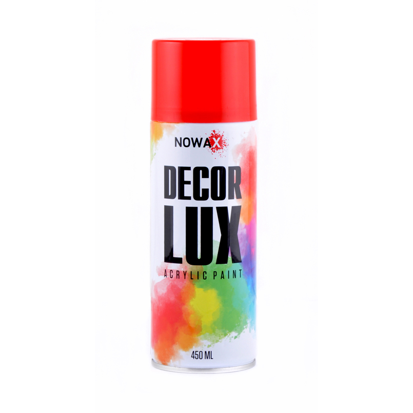 Acrylic spray paint NOWAX DecorLux, 450 ml, signal red, (SIGNAL RED/RAL+3001) image