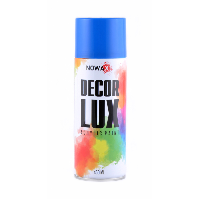 Acrylic spray paint NOWAX DecorLux, 450 ml, blue, (TRAFFIC BLUE/RAL5017) image