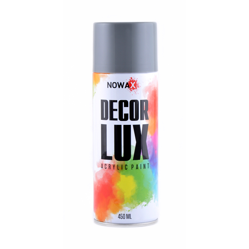 Acrylic spray paint NOWAX DecorLux, 450 ml, gray, (GREY/RAL7000) image
