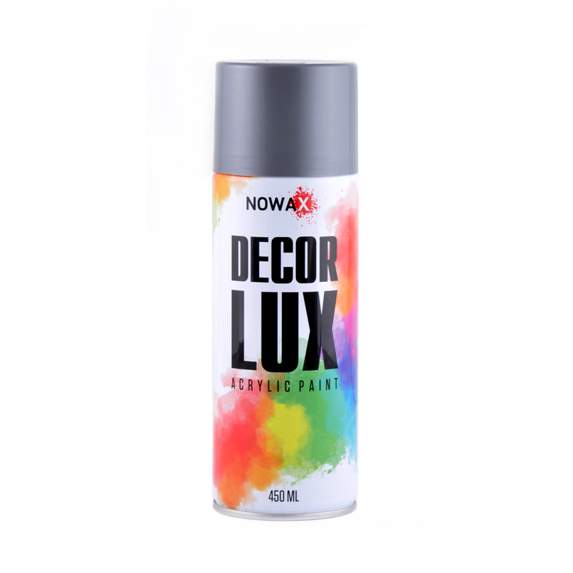 Acrylic spray paint NOWAX DecorLux, 450 ml, silver-gray, (SILVER GRAY/RAL9022) image