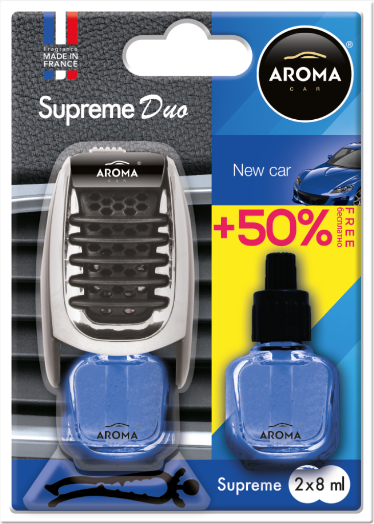 Ароматизатор Aroma Car Supereme Duo Slim New Car, 8 мл image