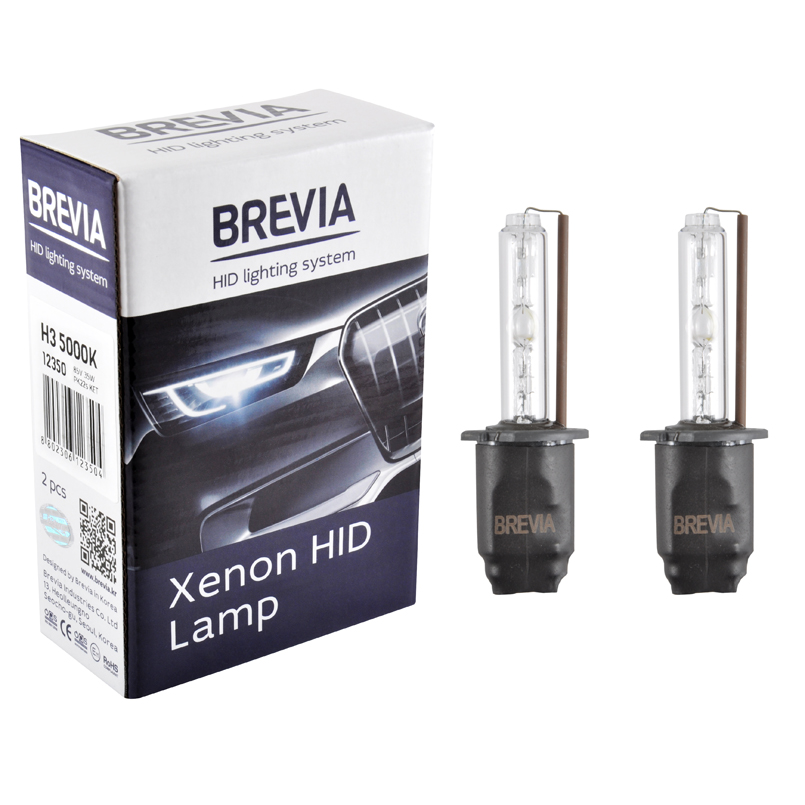 Ксенонова лампа Brevia H3 5000K, 85V, 35W PK22s KET, 2шт image