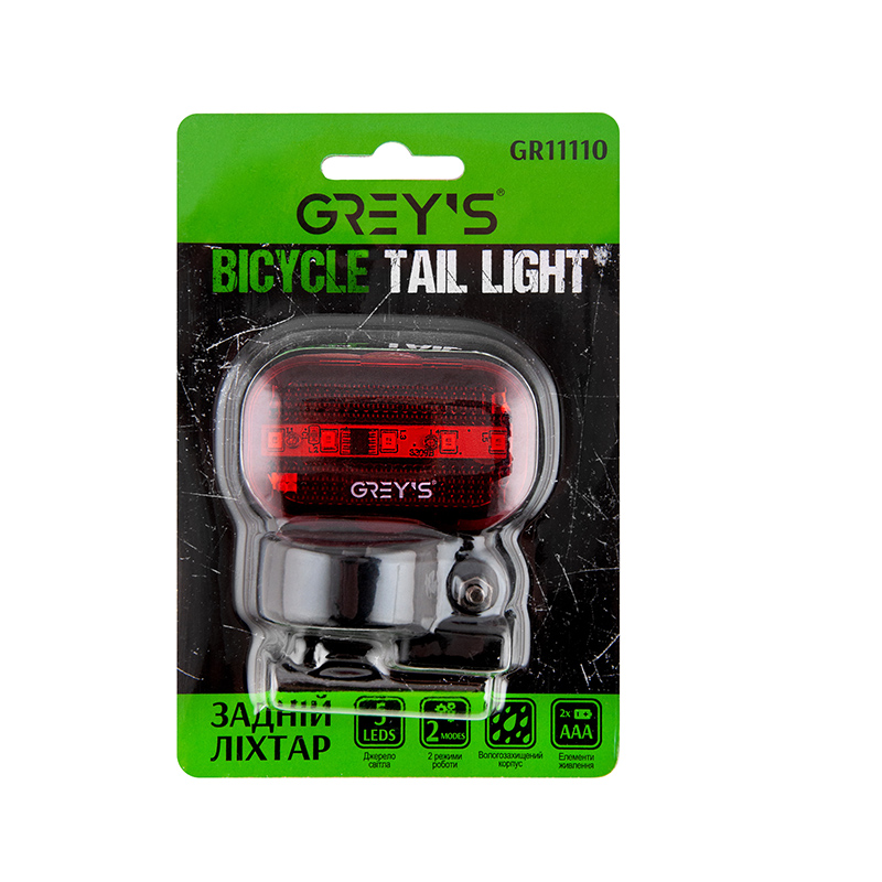 Bicycle tail light Grey's GR11110 5хLEDs image