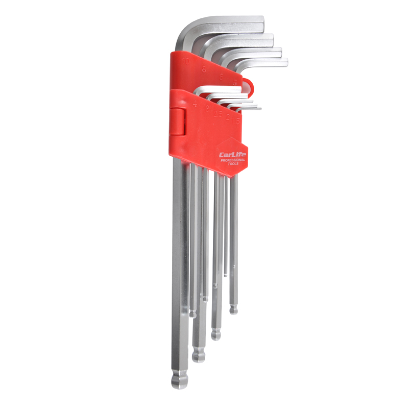 Набор ключей Г-образных с шарниром CarLife WR2119 CR-V, 1.5-10мм, длинные, 9шт image