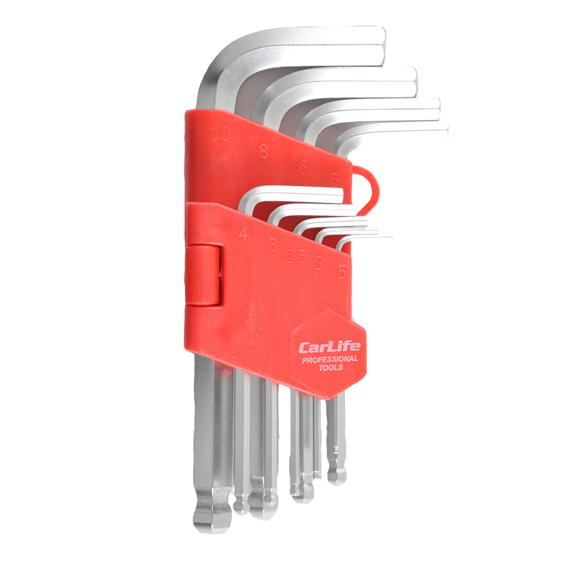 Набор ключей Г-образных с шарниром CarLife WR2117 CR-V, 1.5-10мм, короткие, 9шт image