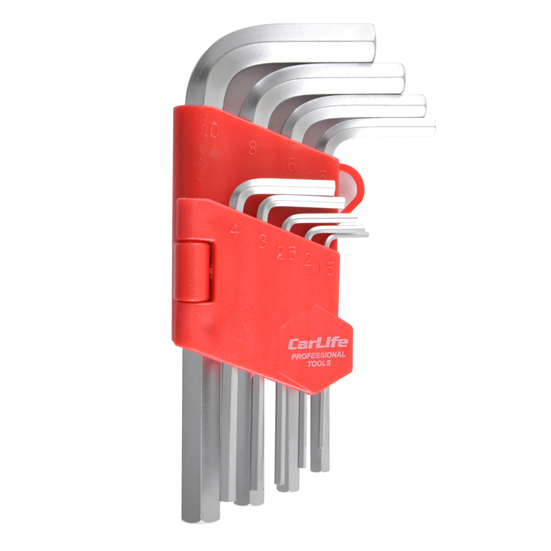 Набор ключей Г-образных CarLife WR2114 CR-V, 1.5-10мм, короткие, 9шт image