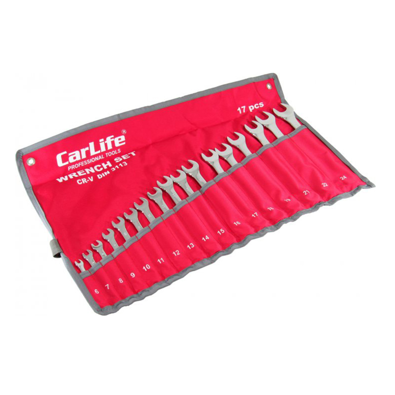 Набір ключів комбінованих CarLife CR-V 6-24 мм, 17шт. image