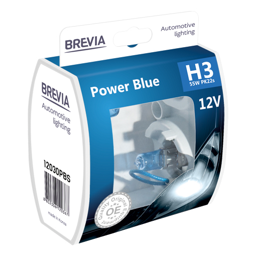 Галогенова лампа Brevia H3 12V 55W PK22s Power Blue S2 image