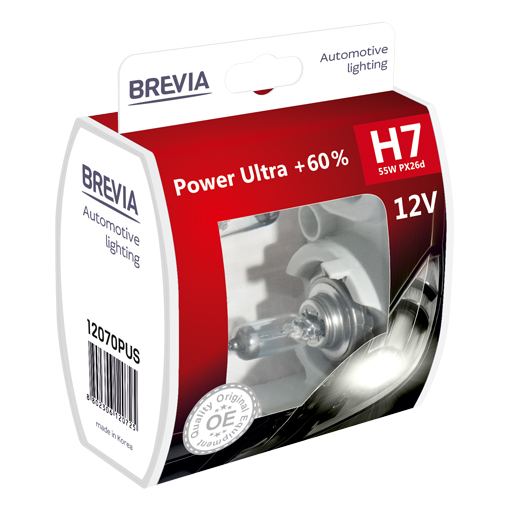 Галогеновая лампа Brevia H7 12V 55W PX26d Power Ultra+ 60% S2 image