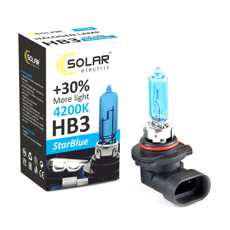 Галогенова лампа SOLAR HB3 12V 65W P20d StarBlue 4200K image