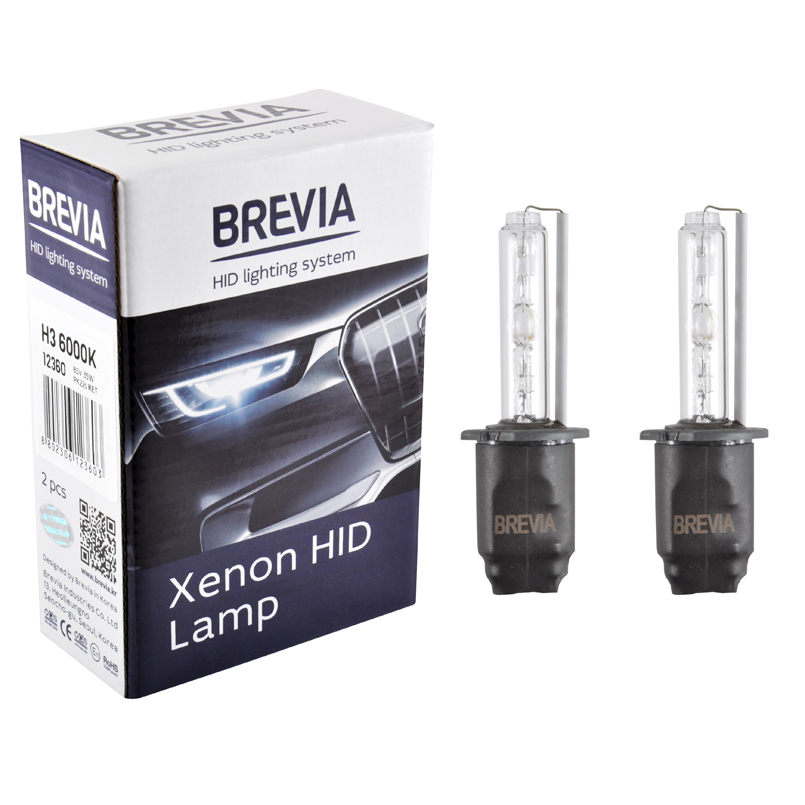 Ксенонова лампа Brevia H3 6000K, 85V, 35W PK22s KET, 2шт image