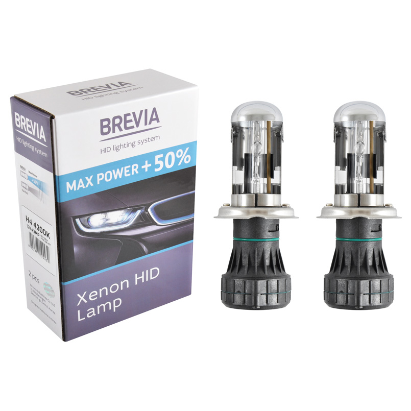 Біксенонова лампа Brevia H4 +50%, 4300K, 85V, 35W P43t-38 KET, 2шт image