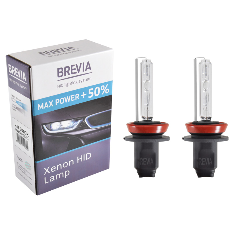 Ксенонова лампа Brevia H11 +50%, 6000K, 85V, 35W PGJ19-2 KET, 2шт image