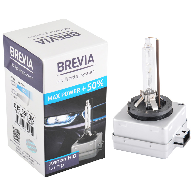 Ксеноновая лампа Brevia D1S +50%, 5500K, 85V, 35W PK32d-2, 1шт image