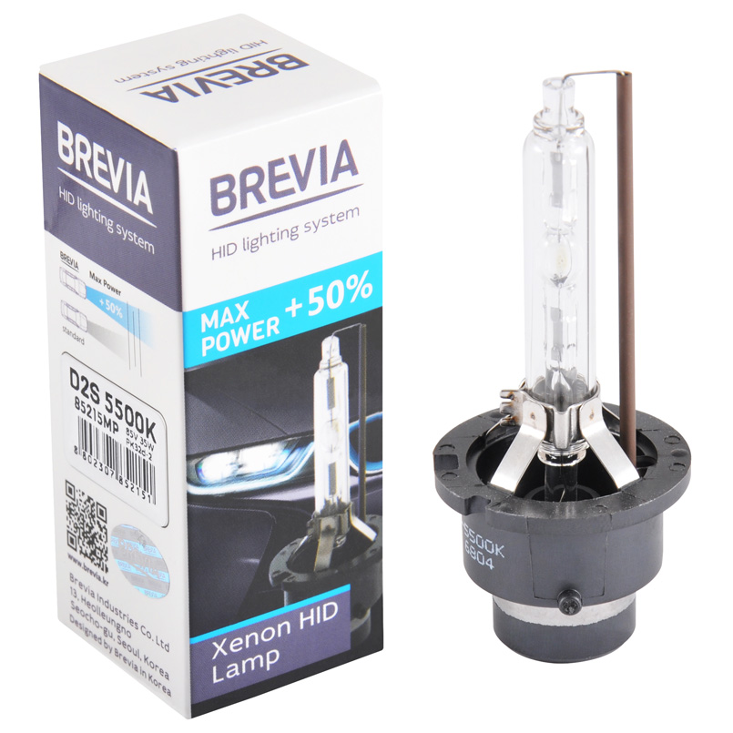 Ксеноновая лампа Brevia D2S +50%, 5500K, 85V, 35W PK32d-2, 1шт image