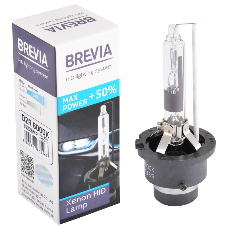 Ксенонова лампа Brevia D2R +50%, 6000K, 85V, 35W PK32d-3, 1шт image