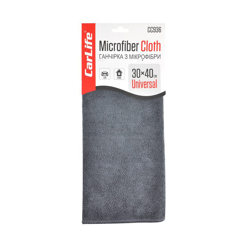 Microfiber clothe CarLife CC936, 30x40 cm, gray image